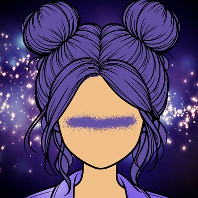 realistic girl with buns on the top of her hair