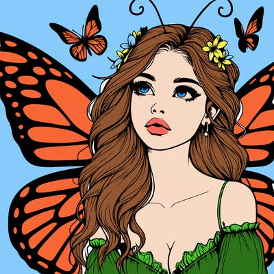 butterfly fairy realistic girl