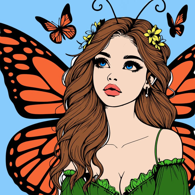 butterfly fairy realistic girl