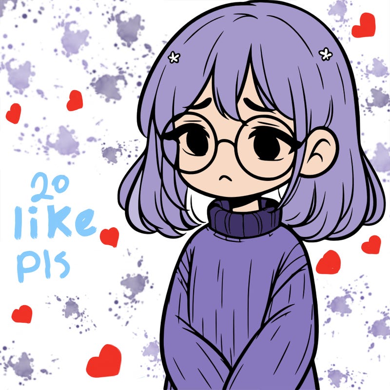 sad girl with glasses in a sweater