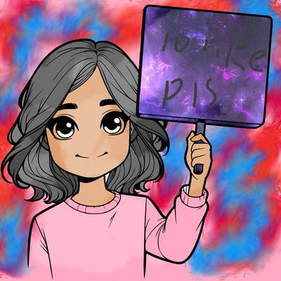 realistic girl holding up a sign