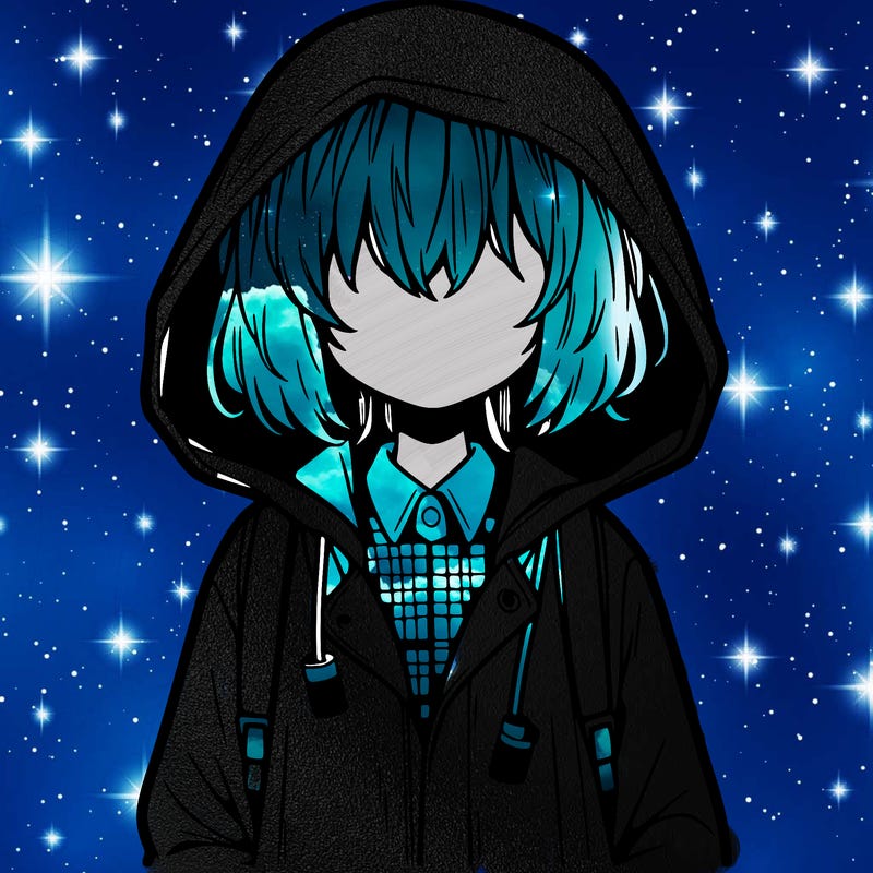 little anime girl in a raincoat her hair is covering her eyes she has a lighter