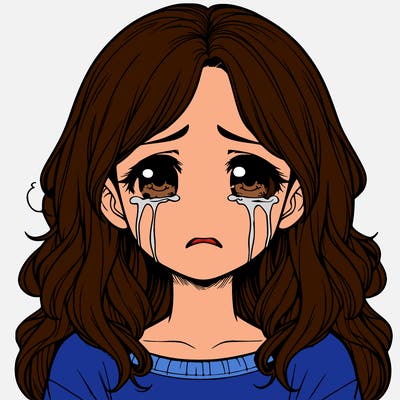 crying realistic girl