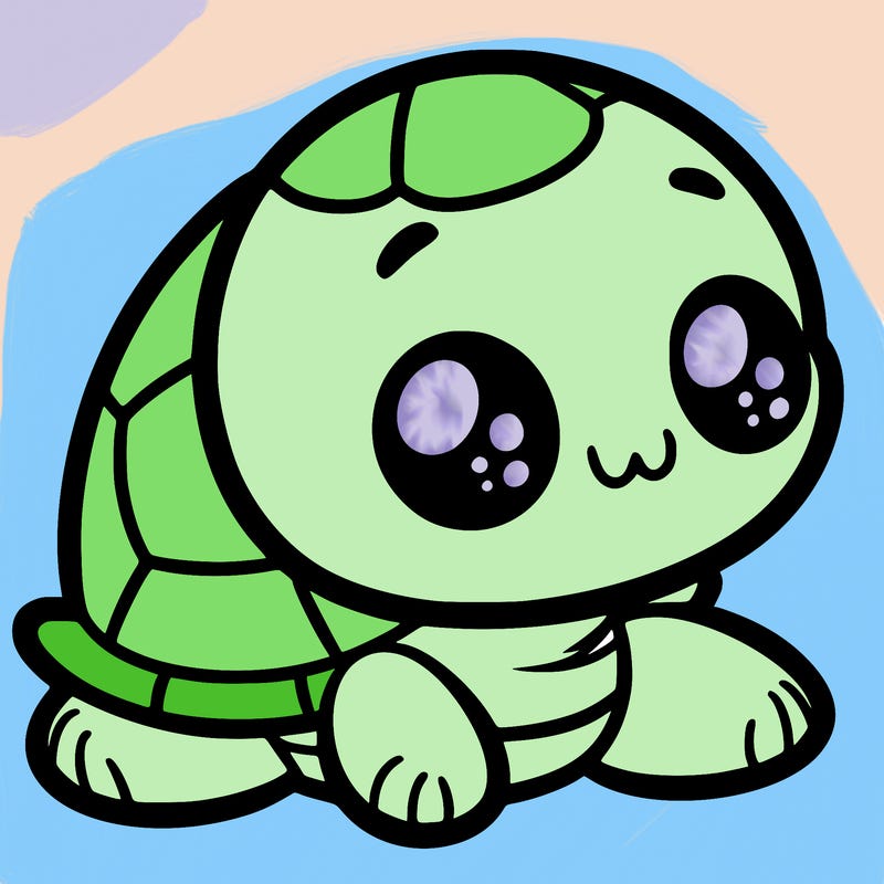 cute little animated turtle