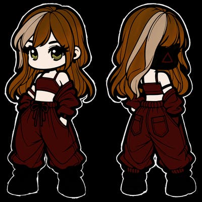 girl in crop top and baggy pants