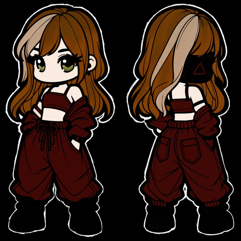 girl in crop top and baggy pants