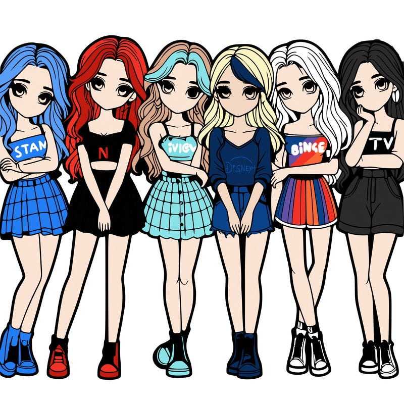 a group of girls realistic