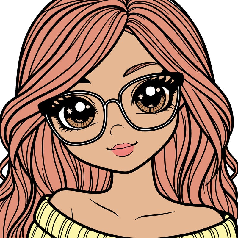 girl with beautiful eyes, hair, and glasses