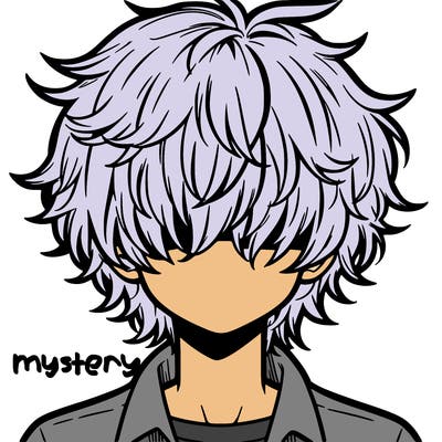 manga boy fluffy hair covering his eyes