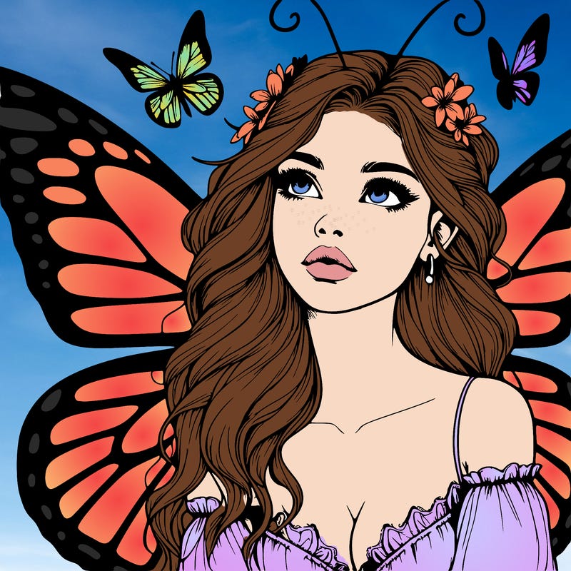 butterfly fairy realistic girl