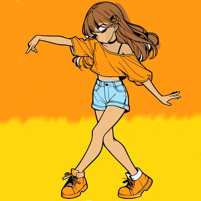 realistic girl danceing