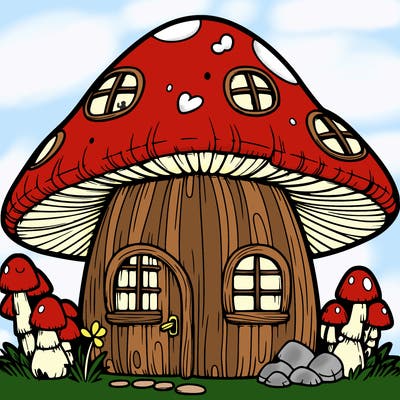 realistic mushroom house 🍄