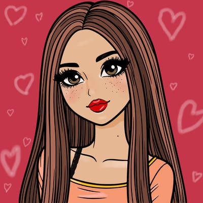 realistic girl with straight and long hair