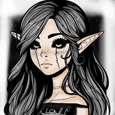 elf girl realistic dark fantasy