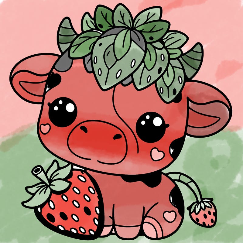 cute strawberry cow