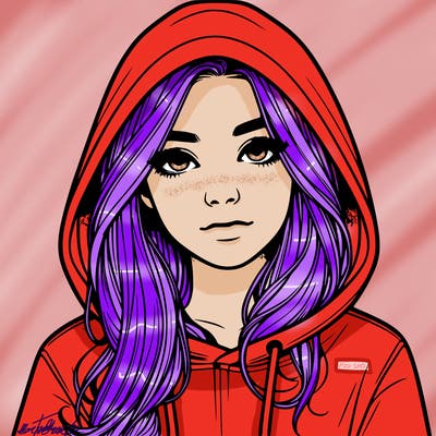 realistic girl with a hoodie