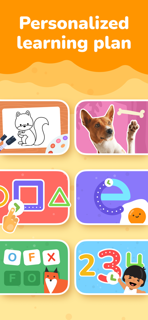 A selection of educational activities for kids including math letters and shapes