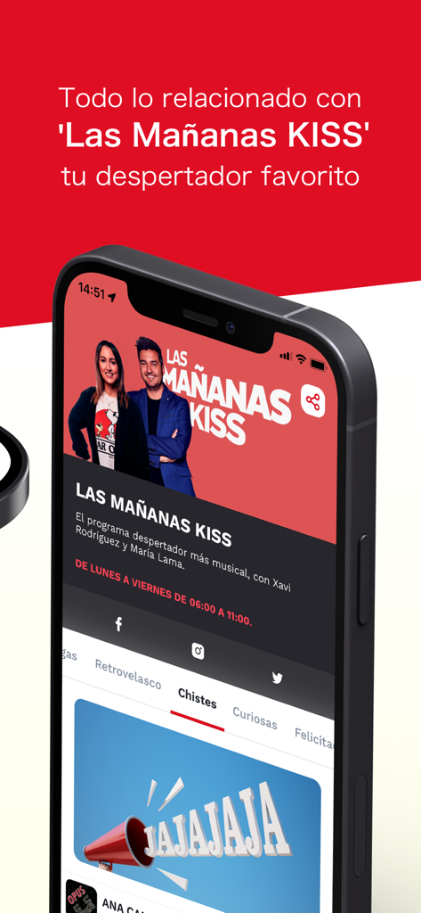 KISS FM - KISS FM app screen for the Las Mañanas KISS morning show