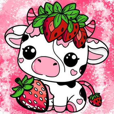 cute strawberry cow