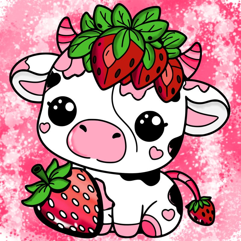 cute strawberry cow