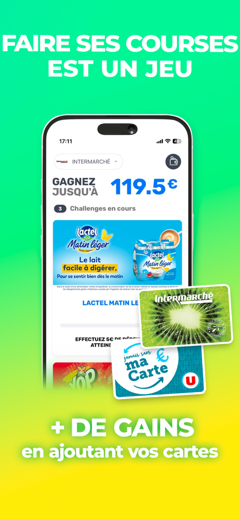 Coupon Network mobile app screen showing grocery cashback rewards and loyalty card integration