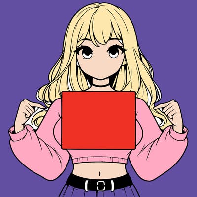 girl holding a blank sign in a long sleeve crop top