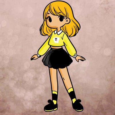 a girl standing in a pose