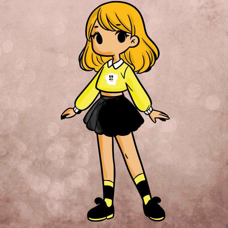 a girl standing in a pose