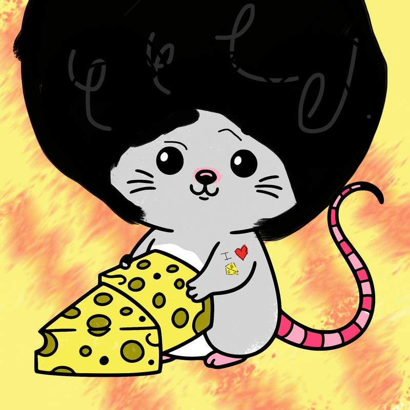 cute mouse with cheese