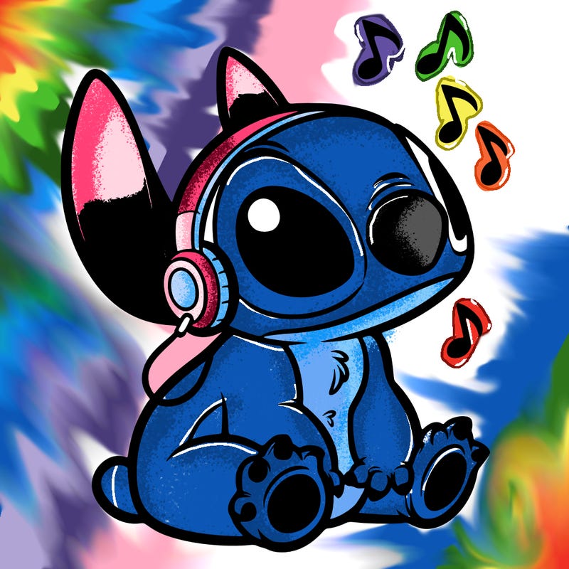 stitch listening to music