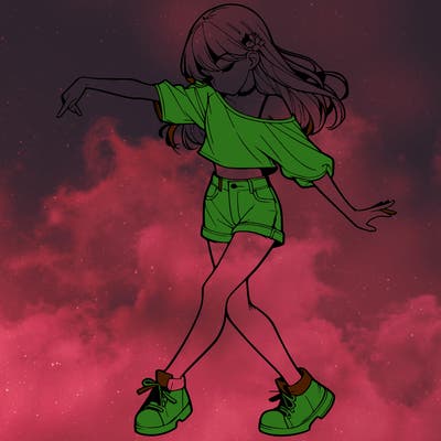 realistic girl danceing