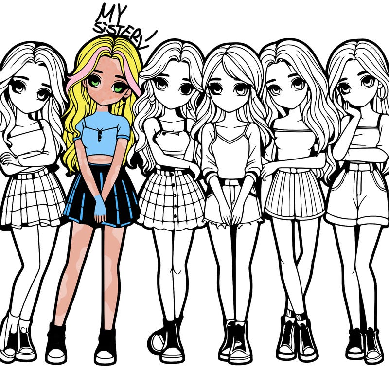 a group of girls realistic