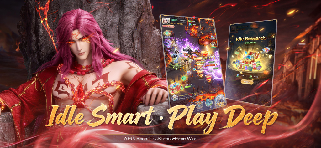 Renegade Immortal - Renegade Immortal mobile game showcasing idle rewards and strategic cultivation gameplay with a powerful hero character.