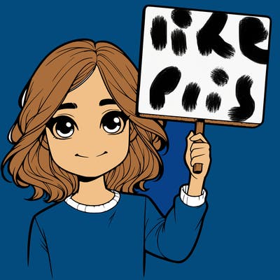 realistic girl holding up a sign