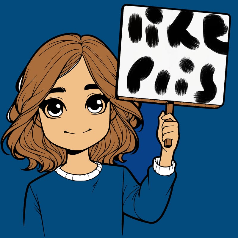 realistic girl holding up a sign