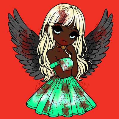 realistic girl with wings