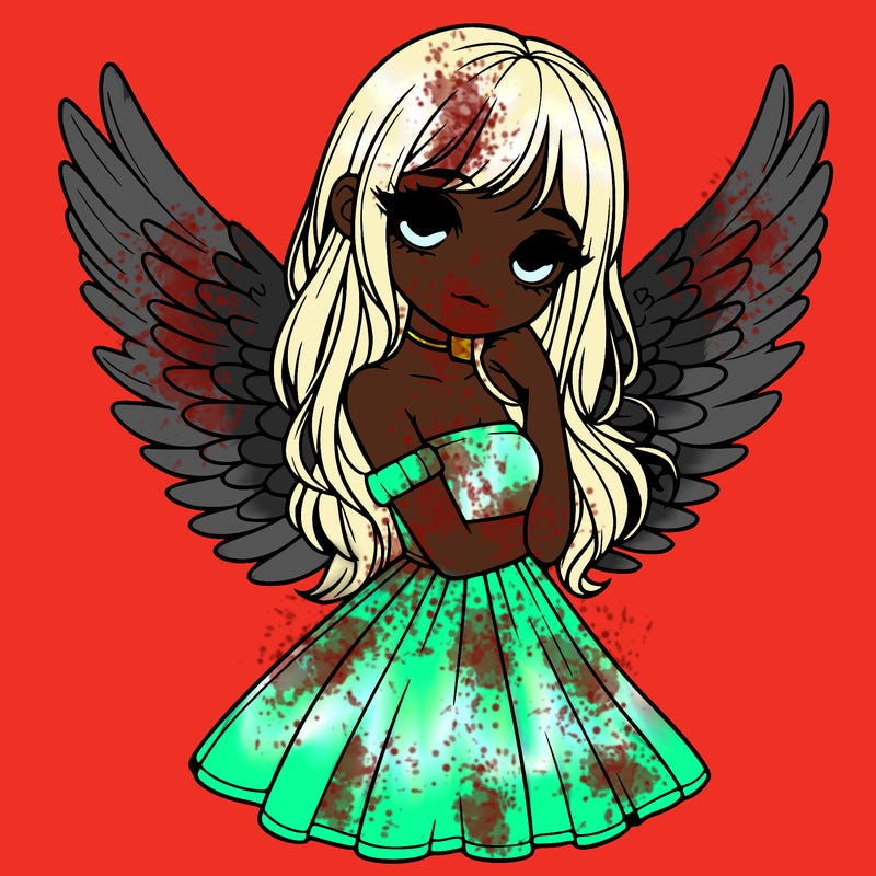 realistic girl with wings