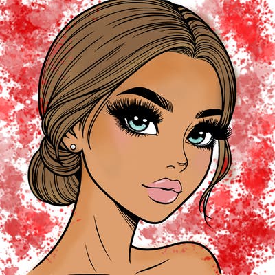 realistic girl with lashes