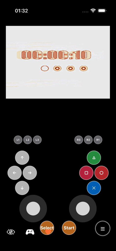 GamePlaytoo : PS2 Emulator - GamePlaytoo PS2 emulator screen with virtual controller buttons on iPhone