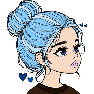 realistic girl with bun