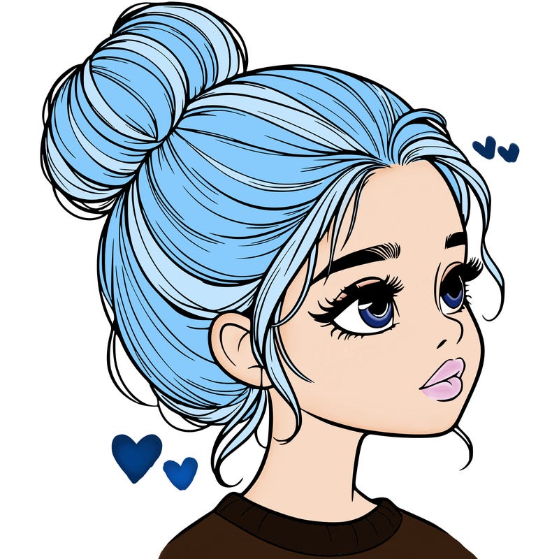 realistic girl with bun