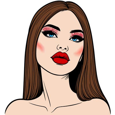 realistic woman with full lips
