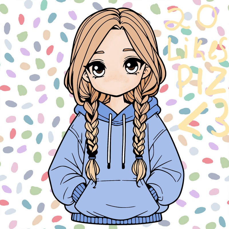 a realistic girl with a oversized hoodie and she has braids