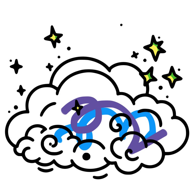 pink starry cloud sky