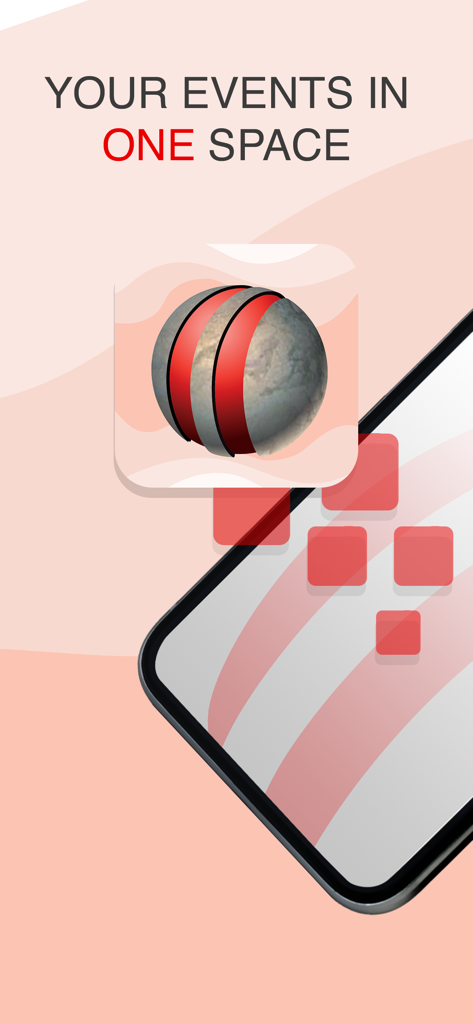 Mercuria Group - Tela introdutória do aplicativo Mercuria Group com o texto Seus eventos em um só lugar com um logotipo estilizado de globo.