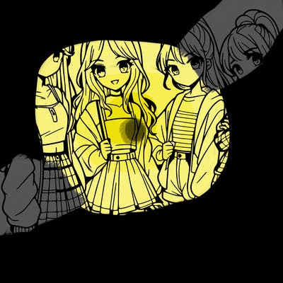 teen manga girls group of 4