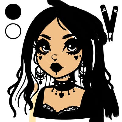 goth girl with makeup