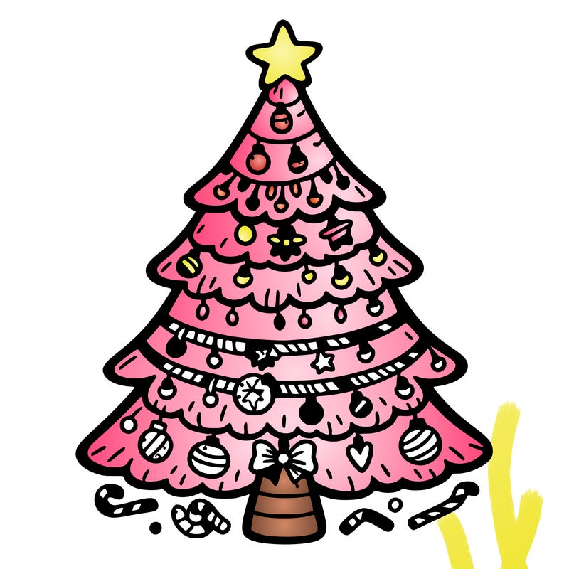 christmas tree with lots of details