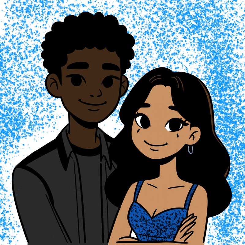 black woman and asian man couple