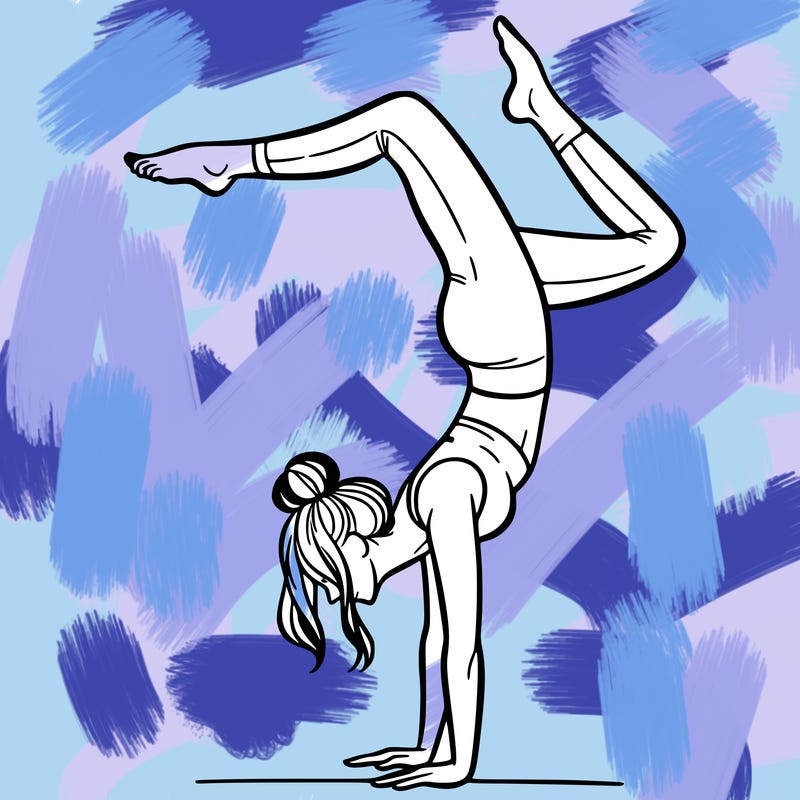 a woman doing a handstand